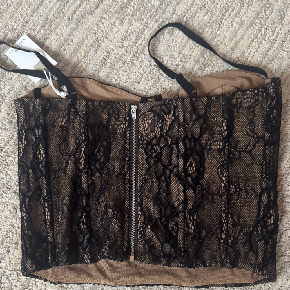 GOOD AMERICAN BLACK LACE BUSTIER LARGE - Picture 9 of 9